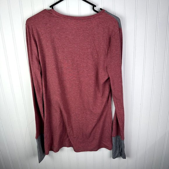 Toad & Co Marron and Gray Top Size Medium - Picture 2 of 5